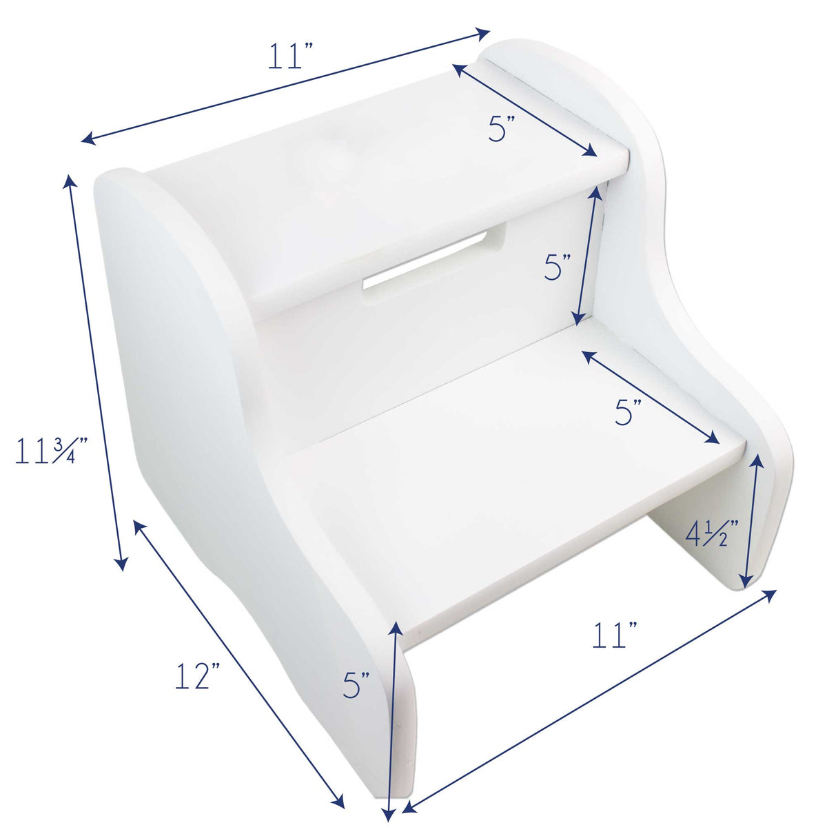Personalized Classic Teddy Bear White Two Step Stool - MyBambino.com