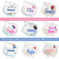 Hand Painted Personalized Classic Lavender Butterflies Piggy Bank - MyBambino.com