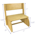 Personalized Baseball Natural Flip Stool - MyBambino.com