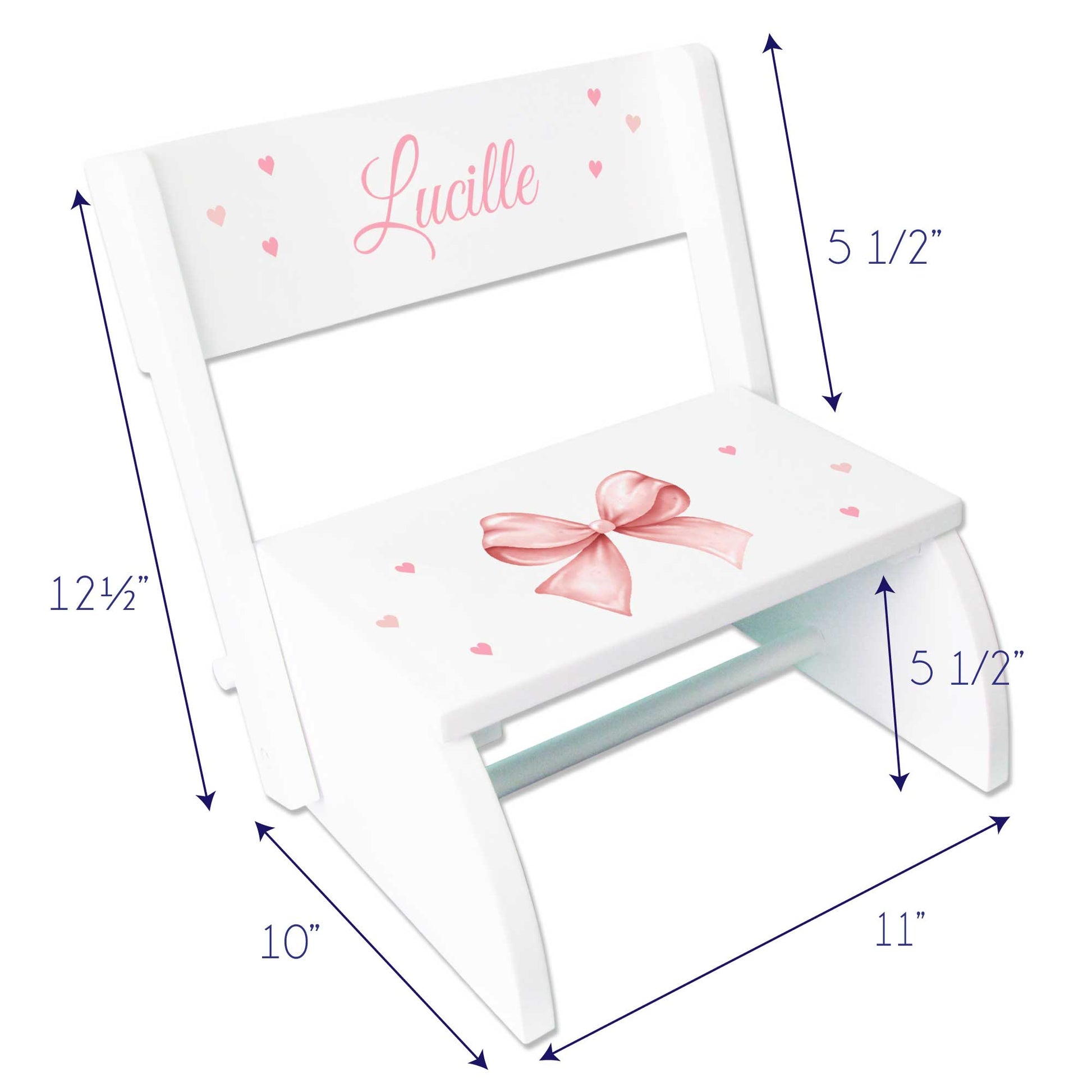 Personalized Baseball White Flip Stool - MyBambino.com