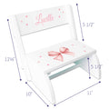 Personalized Love You to the Moon and Back White Flip Stool - MyBambino.com