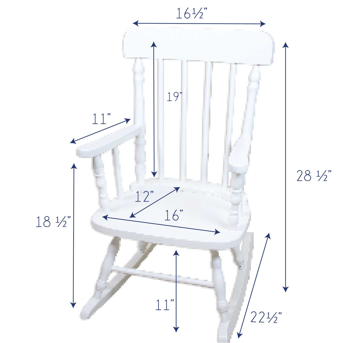 Gymnastics White Spindle Rocking Chair - MyBambino.com