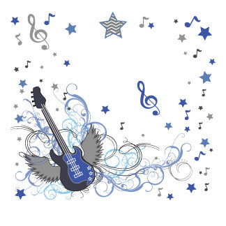 Personalized Wall Plaque Door Sign Blue Rock Star design