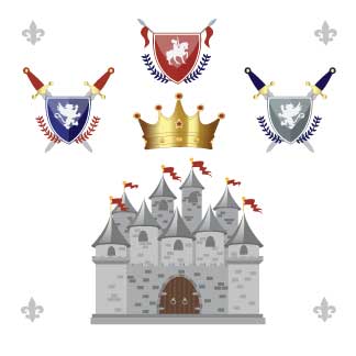 Personalized Medieval Castle Natural Wooden Bookends