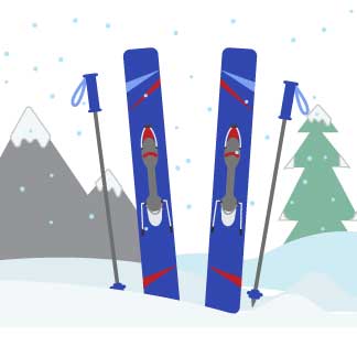 Personalized Piggy Bank - Mountain Ski