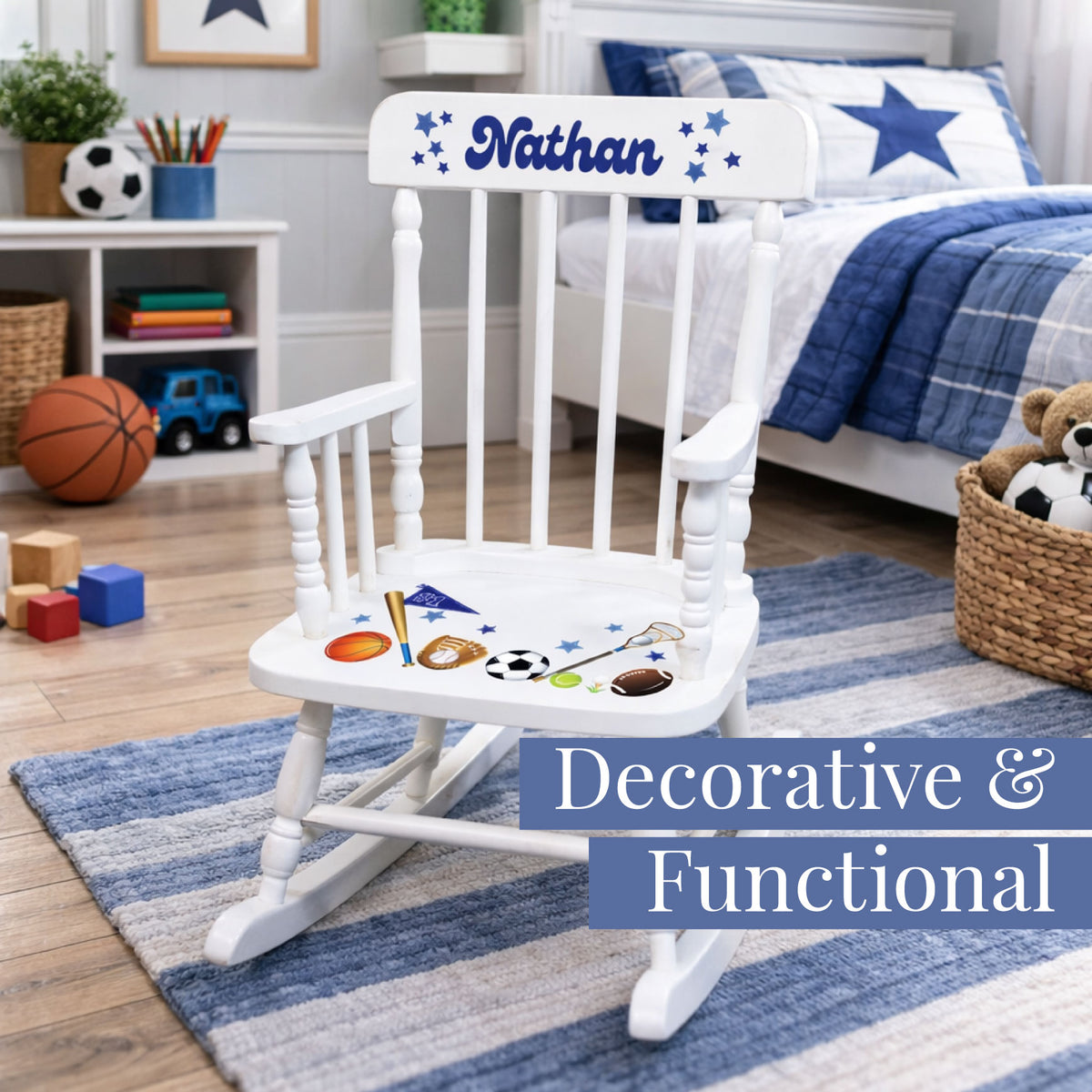 Personalized Heirloom Quality Spindle Rocking Chair 2.0 - MyBambino.com