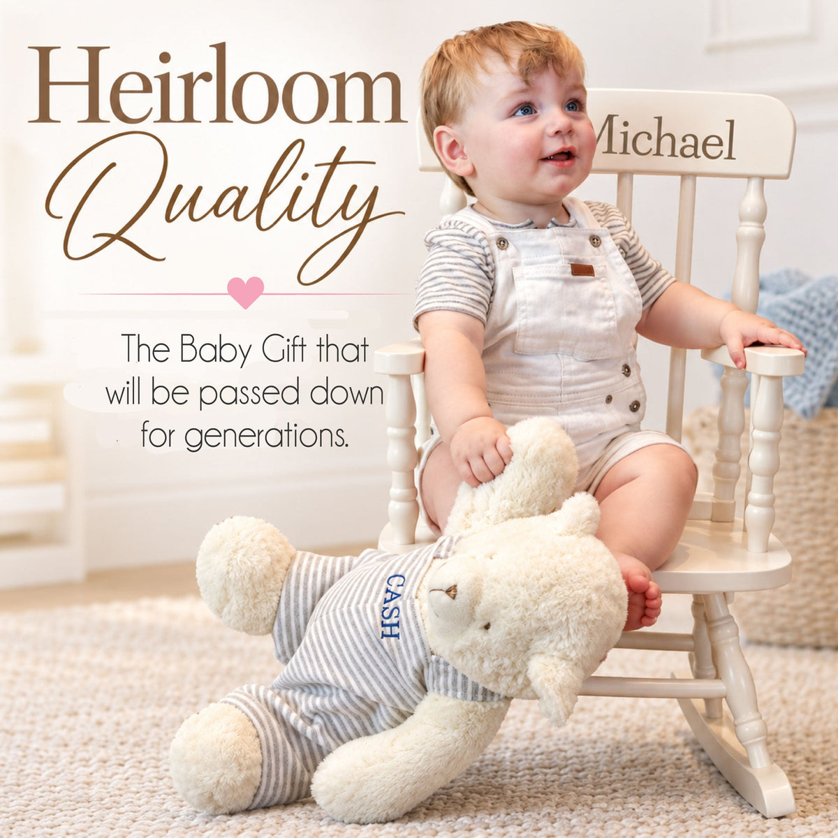 Lacrosse Sticks White Spindle Rocking Chair - MyBambino.com