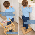 Personalized Brunette Ballerina Child's Espresso Flip Stool