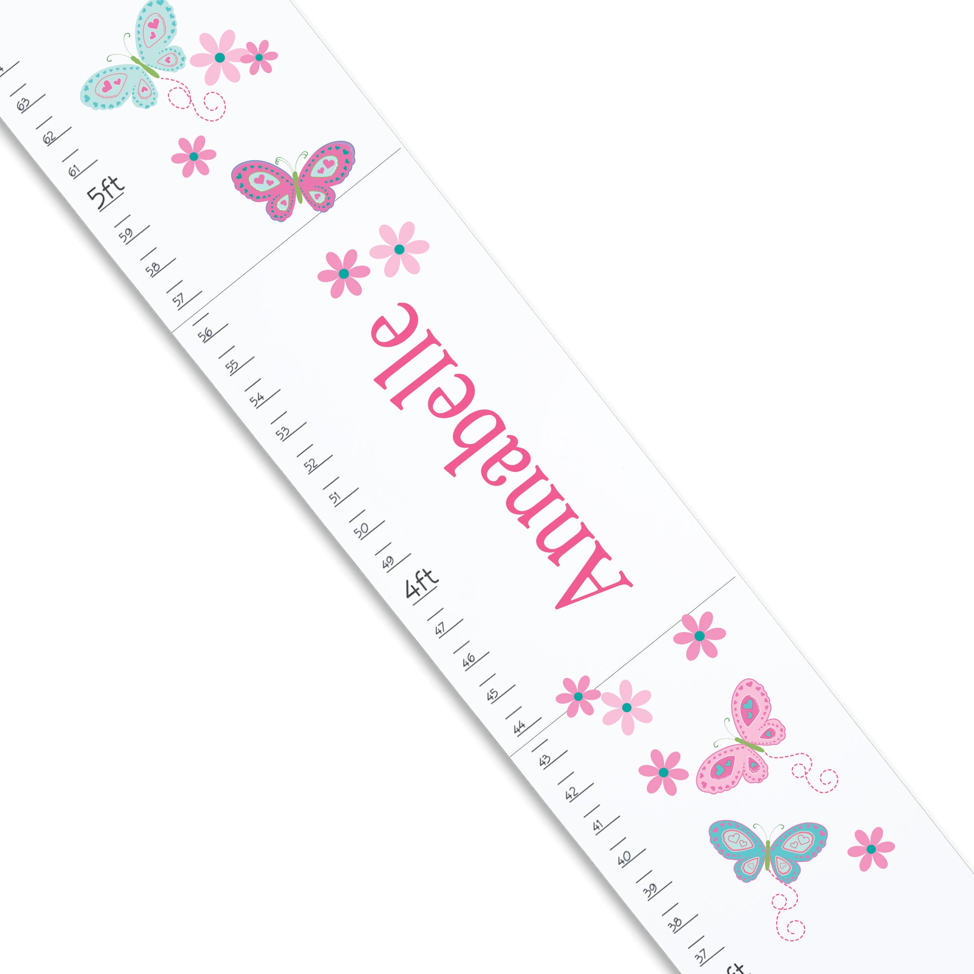 personalized butterfly growth chart for girls