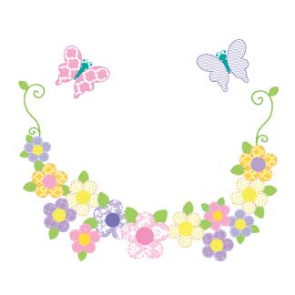 White Wooden Toy Box Bench with Pastel Butterflies design