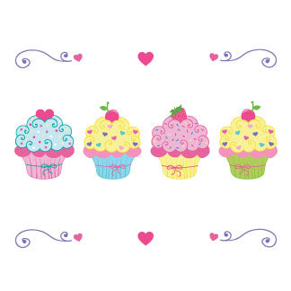 Personalized Childrens Pillowcase with Cupcake design