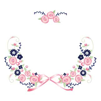 Personalized Ballerina Jewelry Box with Navy Pink Floral Garland design