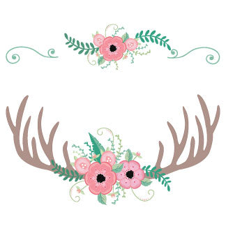 Floral Antler Deluxe Musical Ballerina Jewelry Box