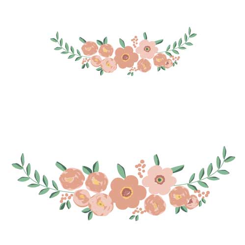 Personalized Piggy Bank with Blush Floral Garland design