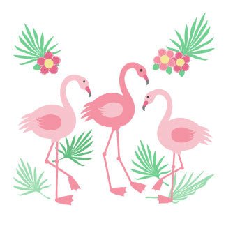 Personalized Girls Wall Plaque with Palm Flamingo design - MyBambino.com
