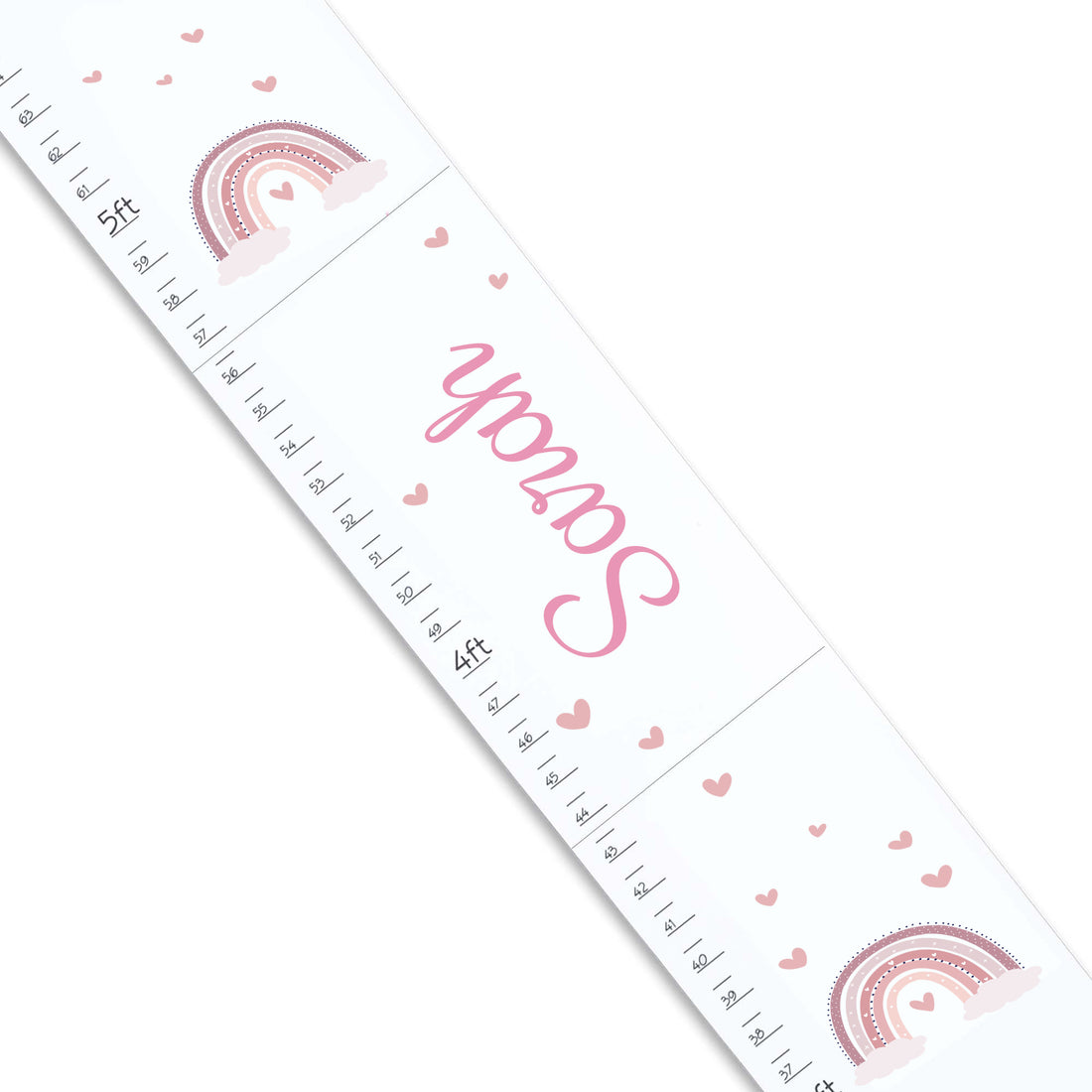 Personalized Mauve Rainbow Growth Chart - MyBambino.com