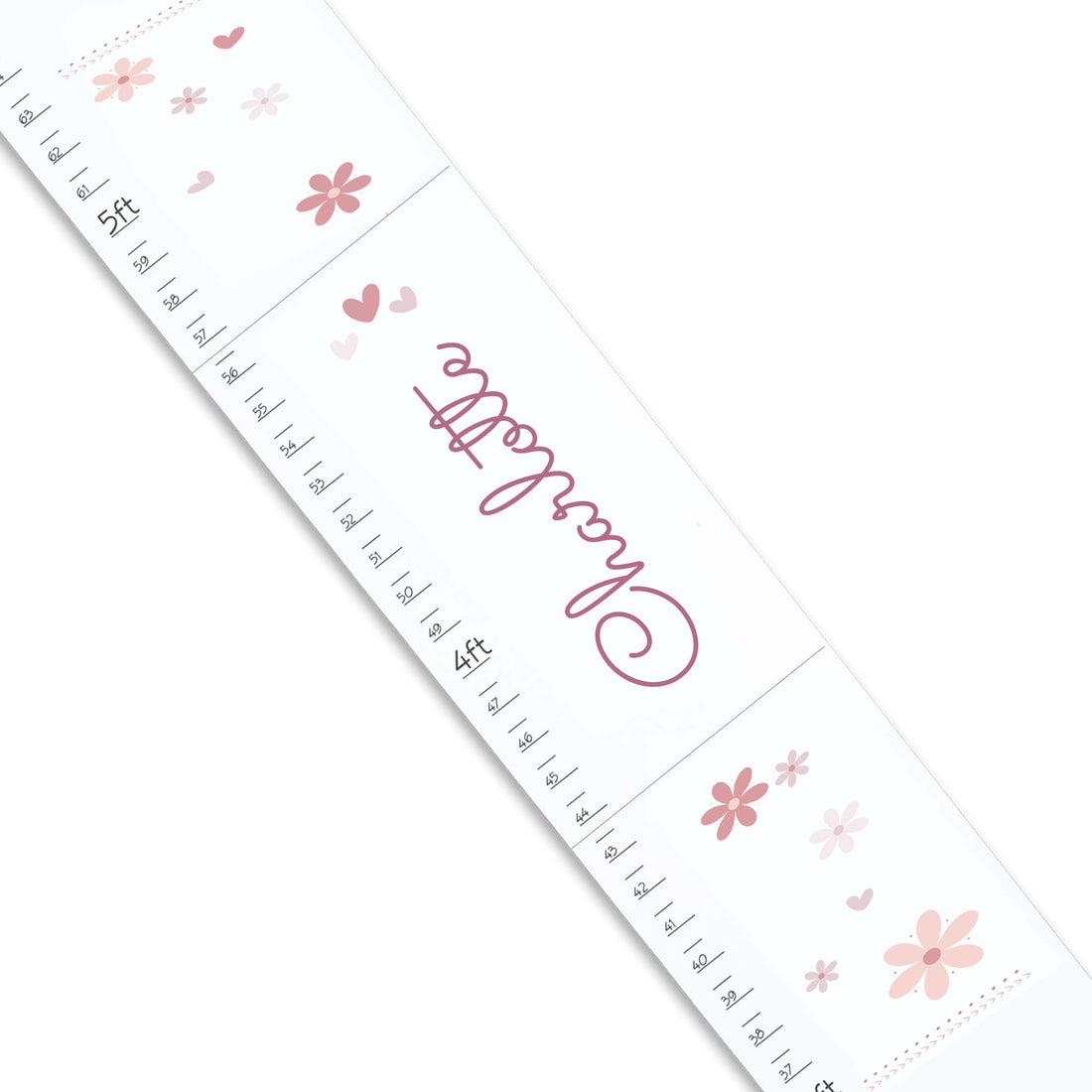 Personalized Mauve Daisy Growth Chart - MyBambino.com