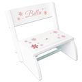 Personalized Mauve Daisy White Flip Stool - MyBambino.com