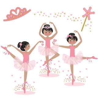 Personalized Table and Chairs with Ballerina Black Hair design