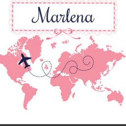 Personalized Piggy Bank - Pink World Map