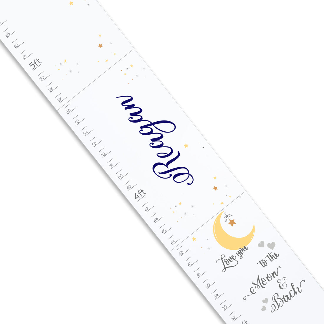 Personalized Love You to the Moon and Back White Growth Chart - MyBambino.com