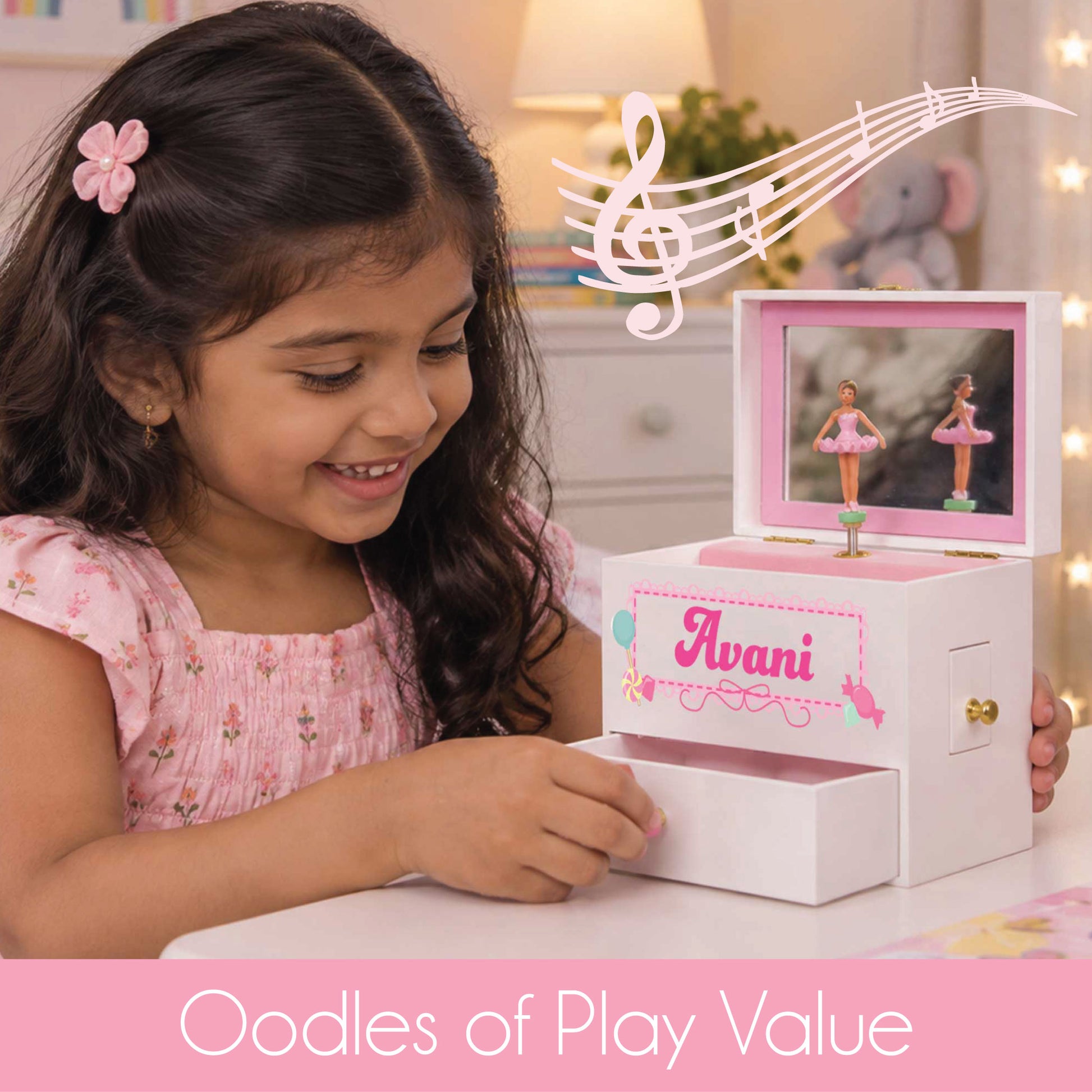 Personalized Deluxe Musical Ballerina Jewelry Box 2.0 - MyBambino.com