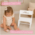 Engraved Child's Wood Flip Step Stool 2.0 - MyBambino.com