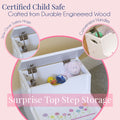Tennis White Storage Step Stool
