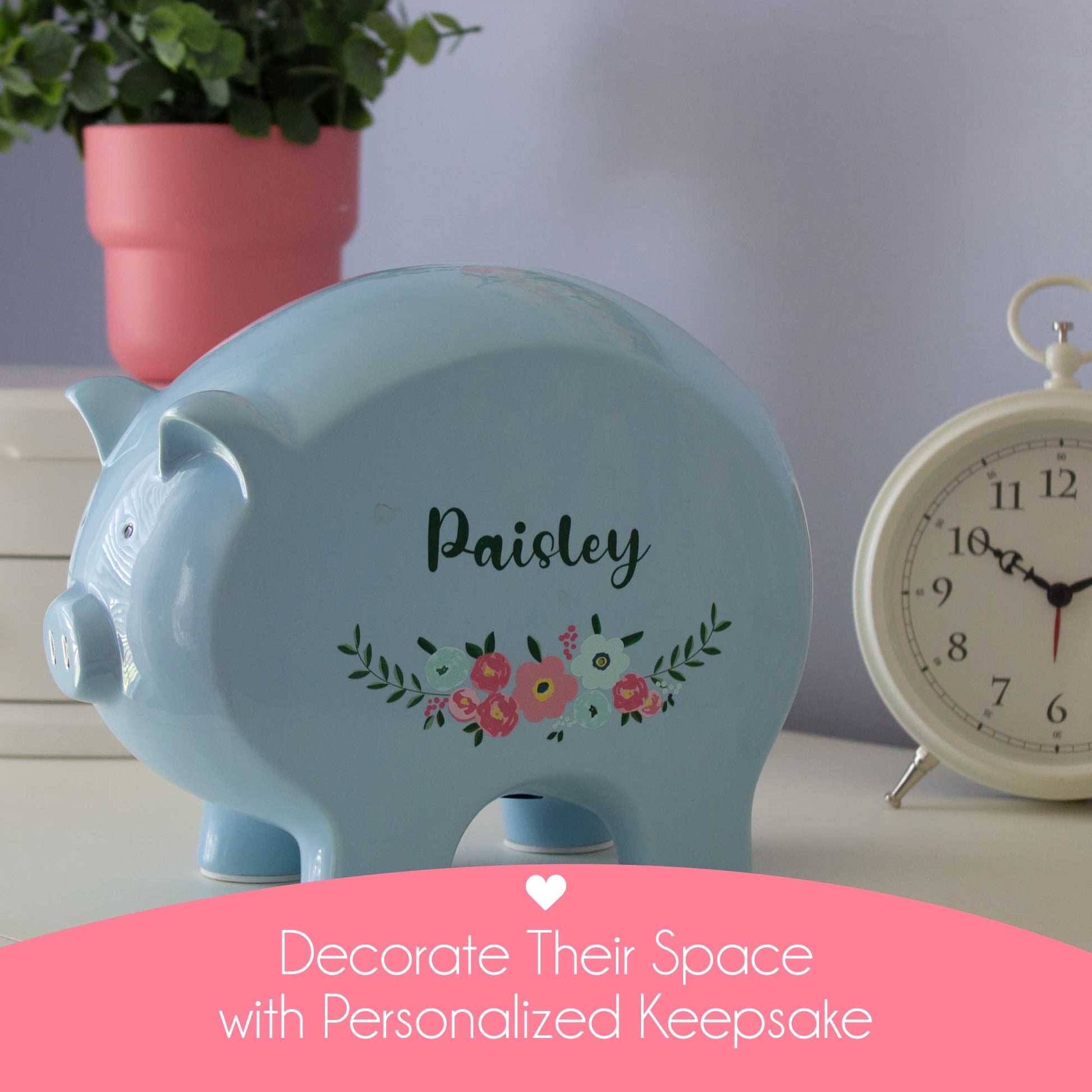 Personalized Blue Piggy Bank - Sloth - MyBambino.com