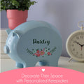 Personalized Celestial Moon Blue Piggy Bank - MyBambino.com