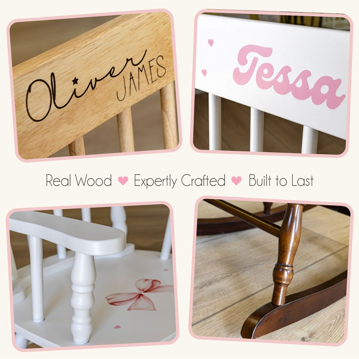 Gymnastics White Spindle Rocking Chair - MyBambino.com