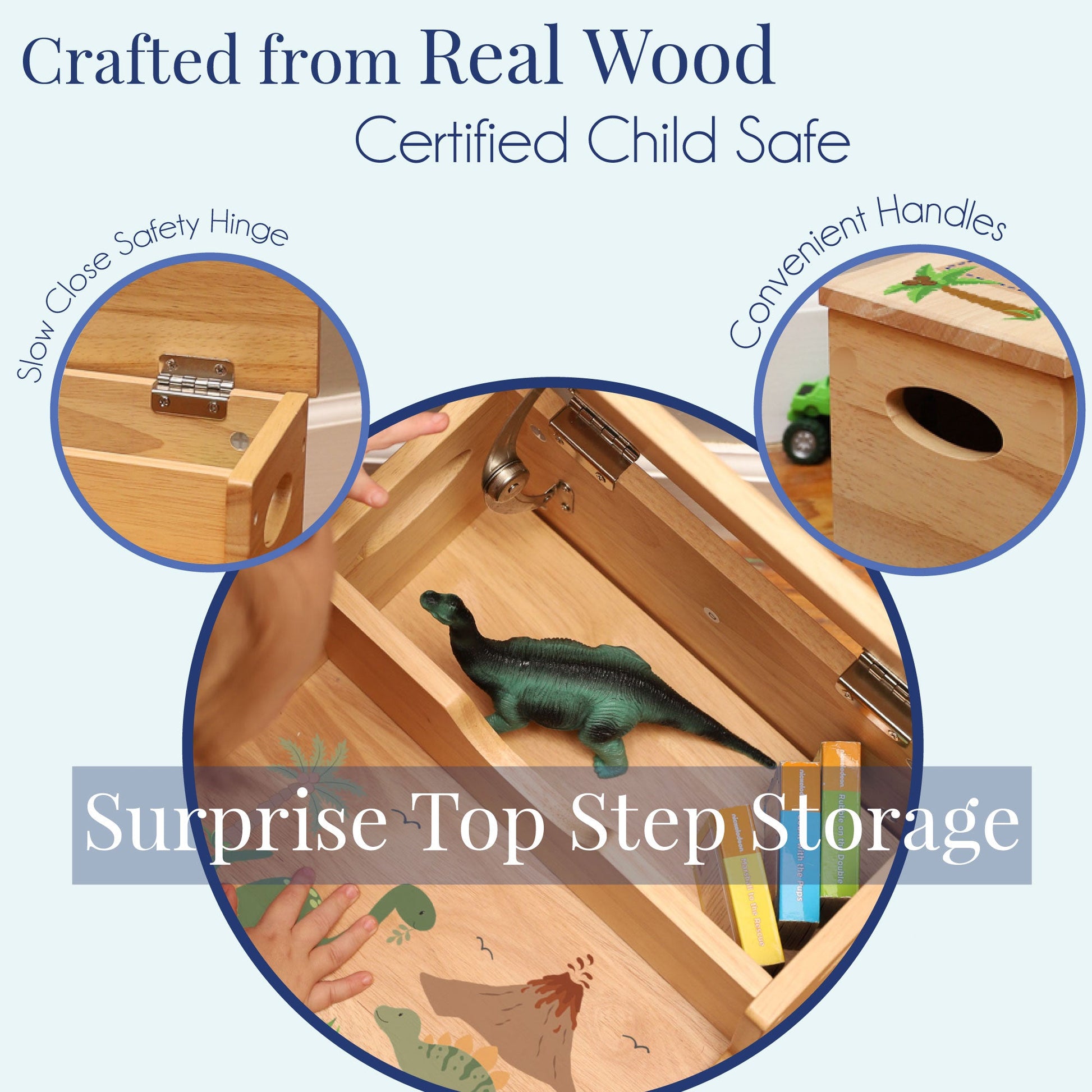 Wood Storage Stool - Swim - MyBambino.com