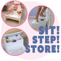 Wood Storage Stool - Stemmed Flowers - MyBambino.com