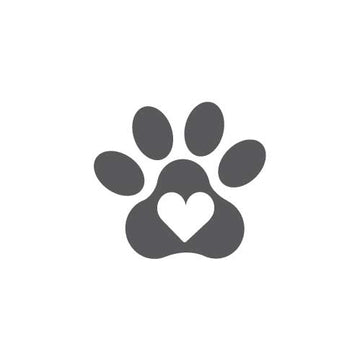 White Circle Sign - Paw-Print-Heart - detail view