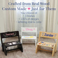 Personalized Pink Princess Crown Child's Espresso Flip Stool