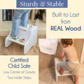 Child's White Lacrosse Sticks White Two Step Stool