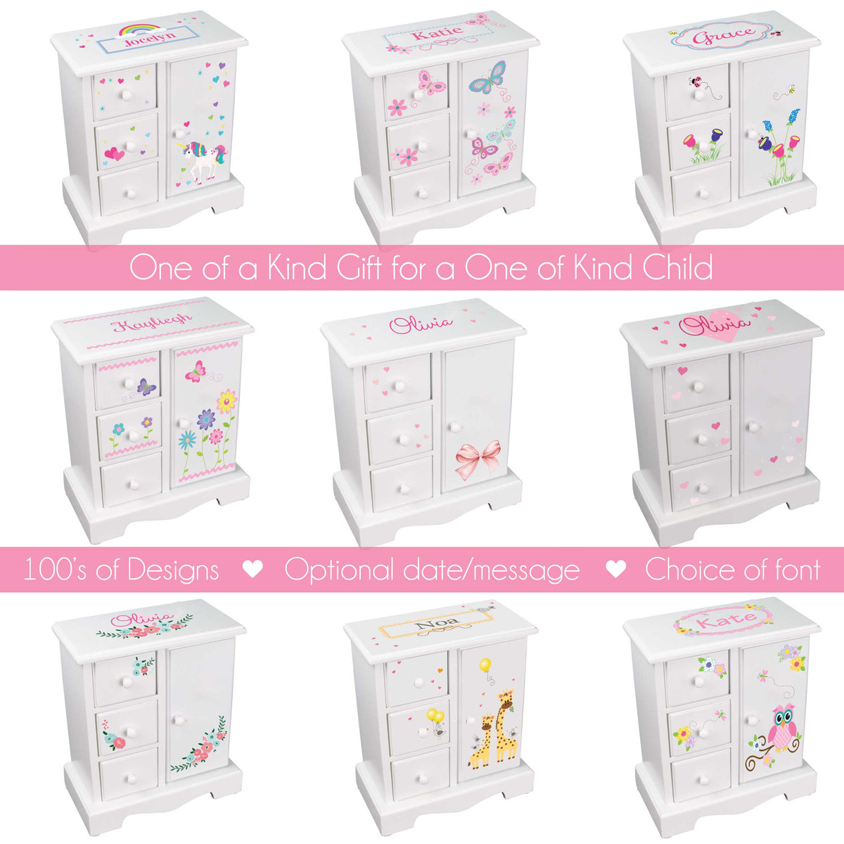 Jewelry Armoire - Name Only - MyBambino.com