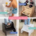 Child's White Lacrosse Sticks White Two Step Stool