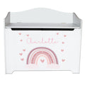 Personalized Mauve Rainbow Toy Box Bench - MyBambino.com