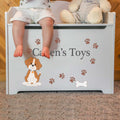 Personalized White Toy Box Bench - Pet Breed Designs - MyBambino.com