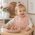 Personalized Embroidered Muslin Ruffle Bib - MyBambino.com