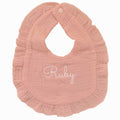 Personalized Embroidered Muslin Ruffle Bib - MyBambino.com