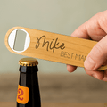 Custom Flat Wood Engraved Bottle Opener - MyBambino.com
