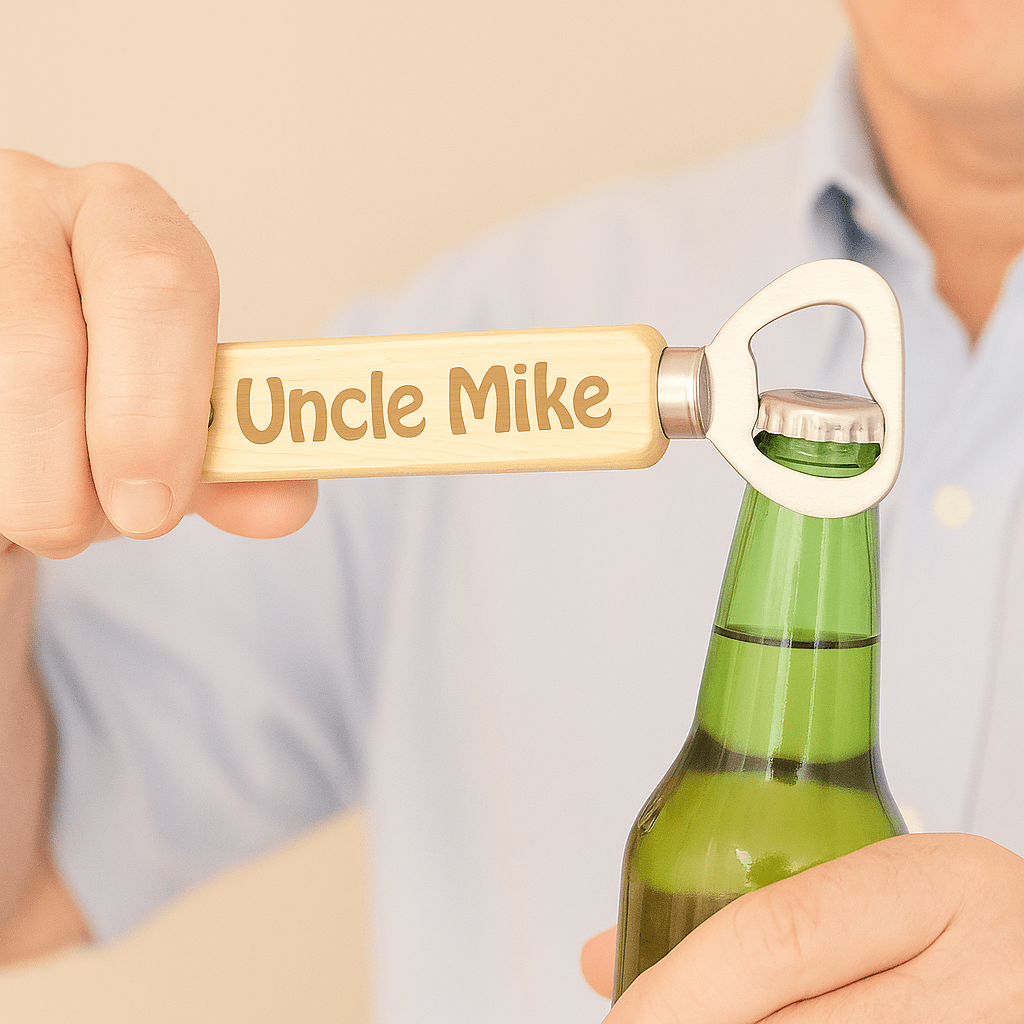 Custom Engraved Wood Bottle Opener - MyBambino.com