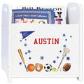 Personalized Book Storage Magazine Rack Sports Theme - MyBambino.com