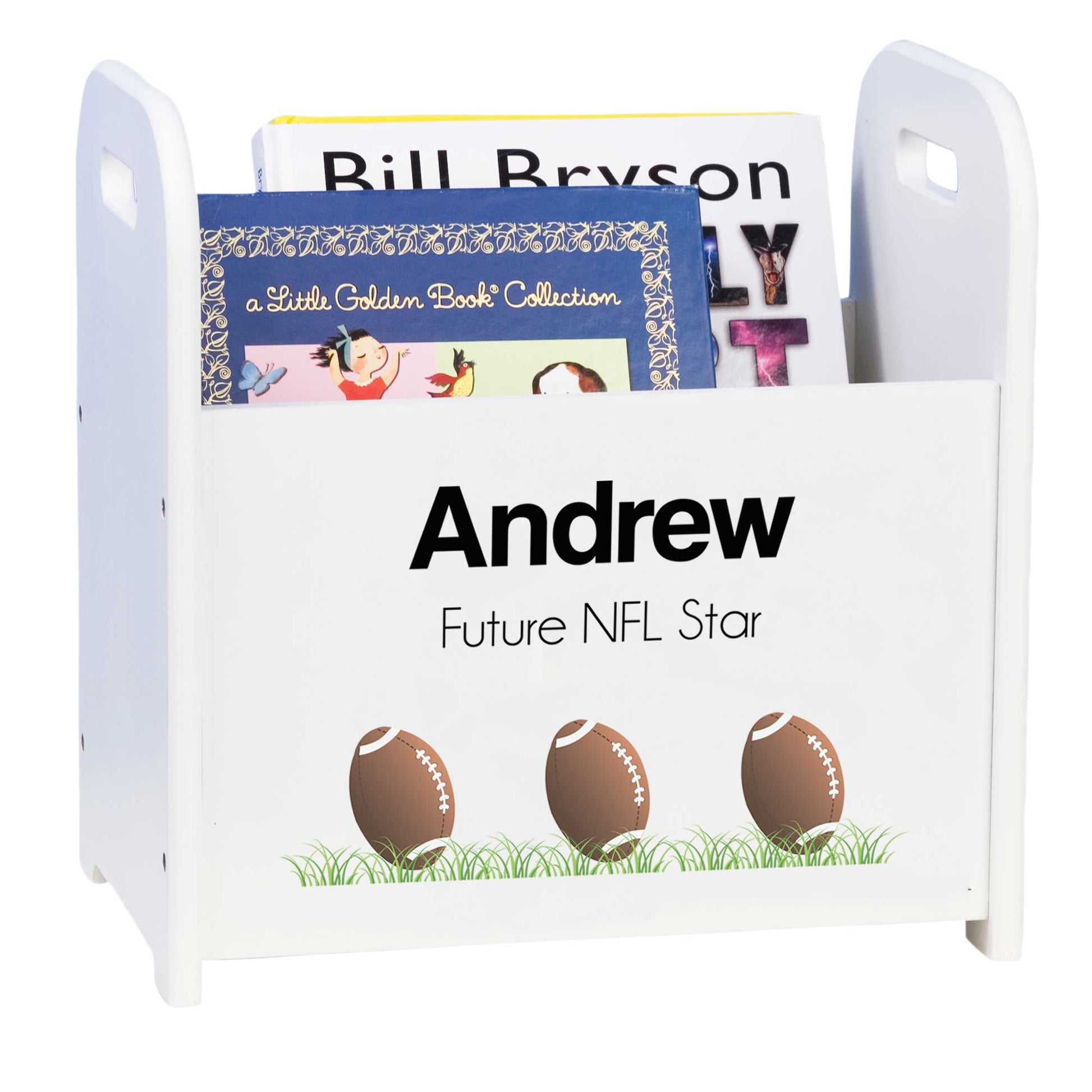 Personalized Footballs Book Caddy