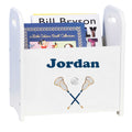 Personalized Lacrosse Sticks Book Caddy