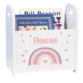 Personalized White Book Caddy with Mauve Rainbow - MyBambino.com
