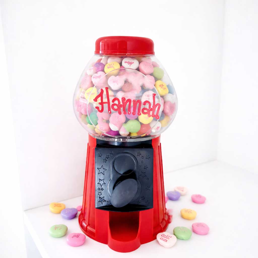 Personalized Candy Gumball Machine - detail view