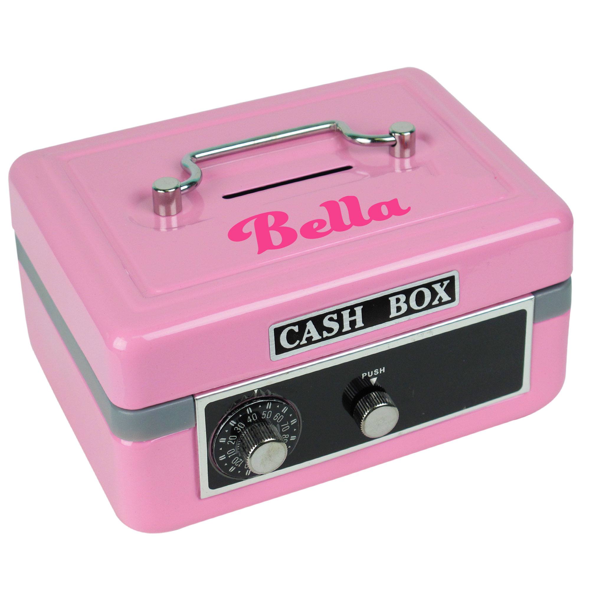 pink personalized cash boxes for girls